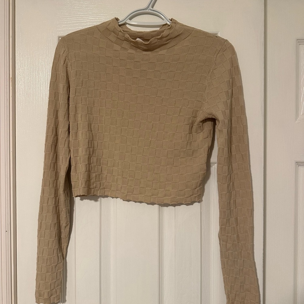 ASTR Tan Long Sleeve Women's Top